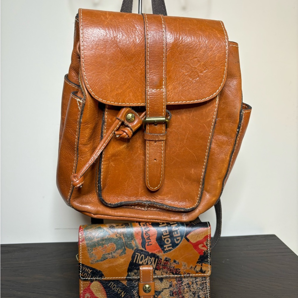 Patricia Nash backpack and wallet Brown Leather - Picture 3 of 9